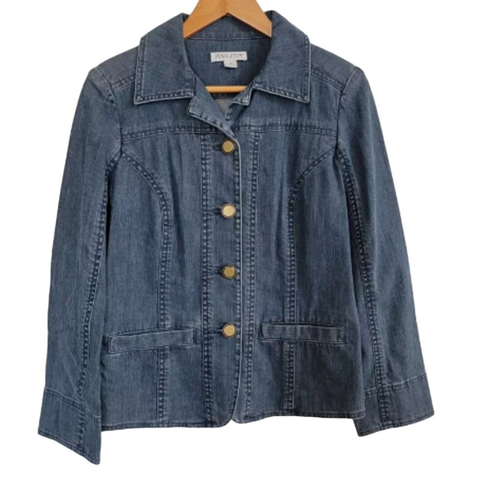 Vintage PENDLETON Womens Jean Button Up Jean Jacket Pockets Tailored Size MEDIUM